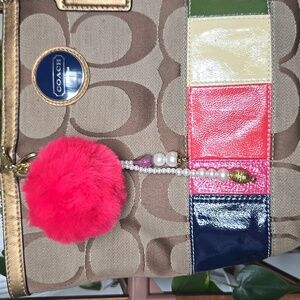 Handmade Purse Charm - "Pink And Pearly"